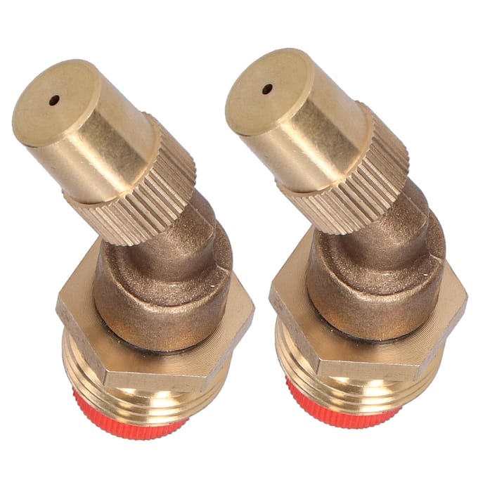 2 Stuks Verstelbare Verstuivende Elleboogsproeier met Filter G1/2 Buitendraad Irrigatiemondstuk beige
