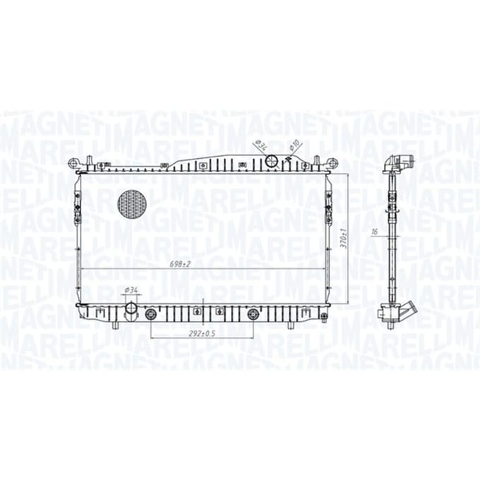 Radiator, motorkoeling MAGNETI MARELLI 350213179600