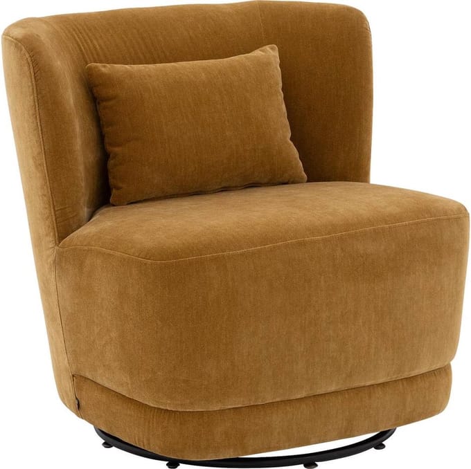 Goossens Fauteuil Ted - Velvet - Geel