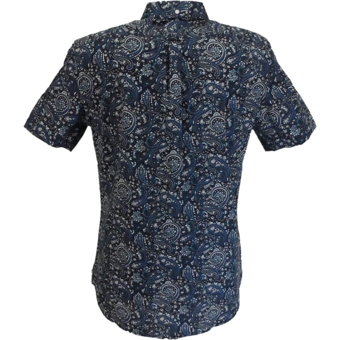 Lambretta Heren overhemd Paisley (Zwart/Grijs/Blauw)