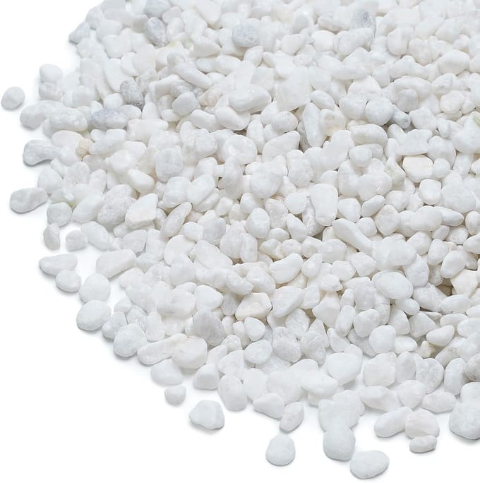 Witte Kiezelstenen - Decoratieve Stenen - Tuin Decoratie - Mat Oppervlak - 1/5 inch - Wit