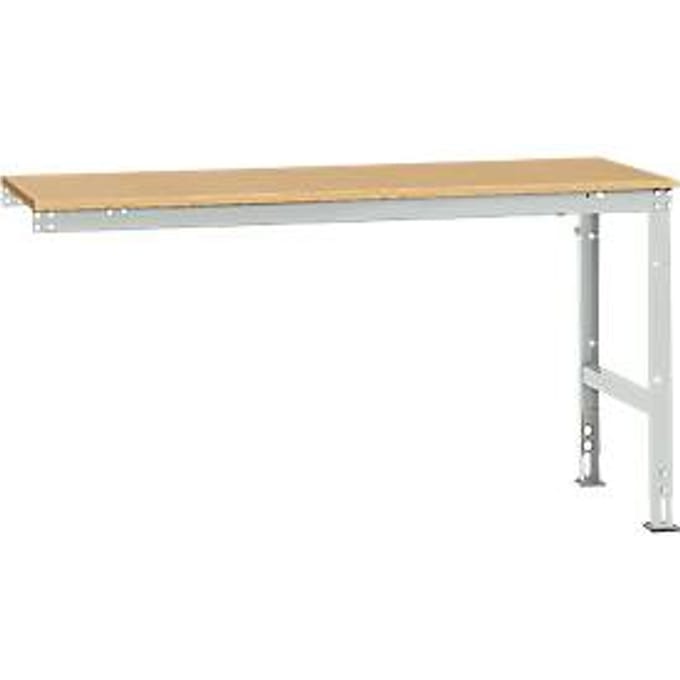 Manuflex AU6085.7035 Werk aanschuiftafel universele standaard met multiplex plaat, bxdxh = 1750 x 800 x 760-870 mm Grijs-wit (RAL 7035)