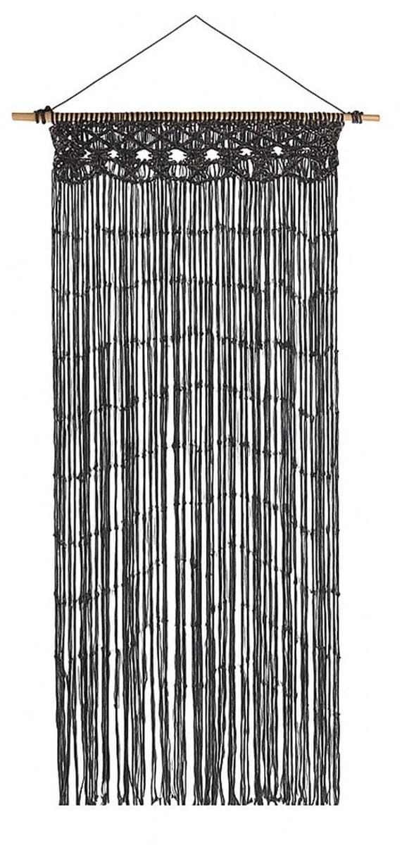 2Lif Deurgordijn Macrame anthraciet 90 x 200cm