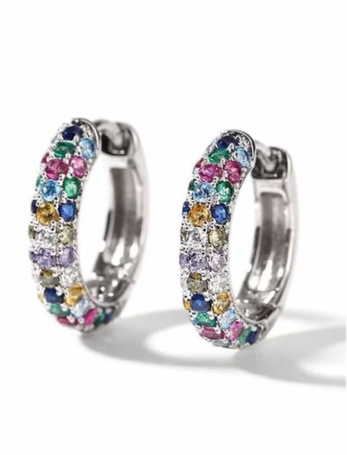 Oorringen multicolor strass