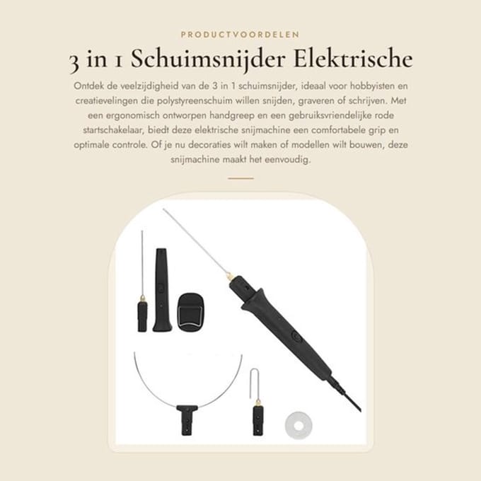Dailygoods - Schuimsnijder - Elektrische Snijder - Ergonomisch