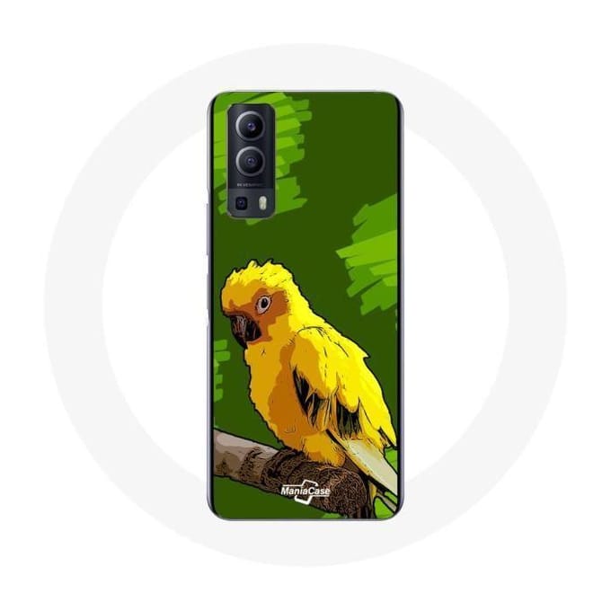 Coque - Vivo - Y72 - Oiseaux de Perruches - Jaune - Souple - Mixte jaune