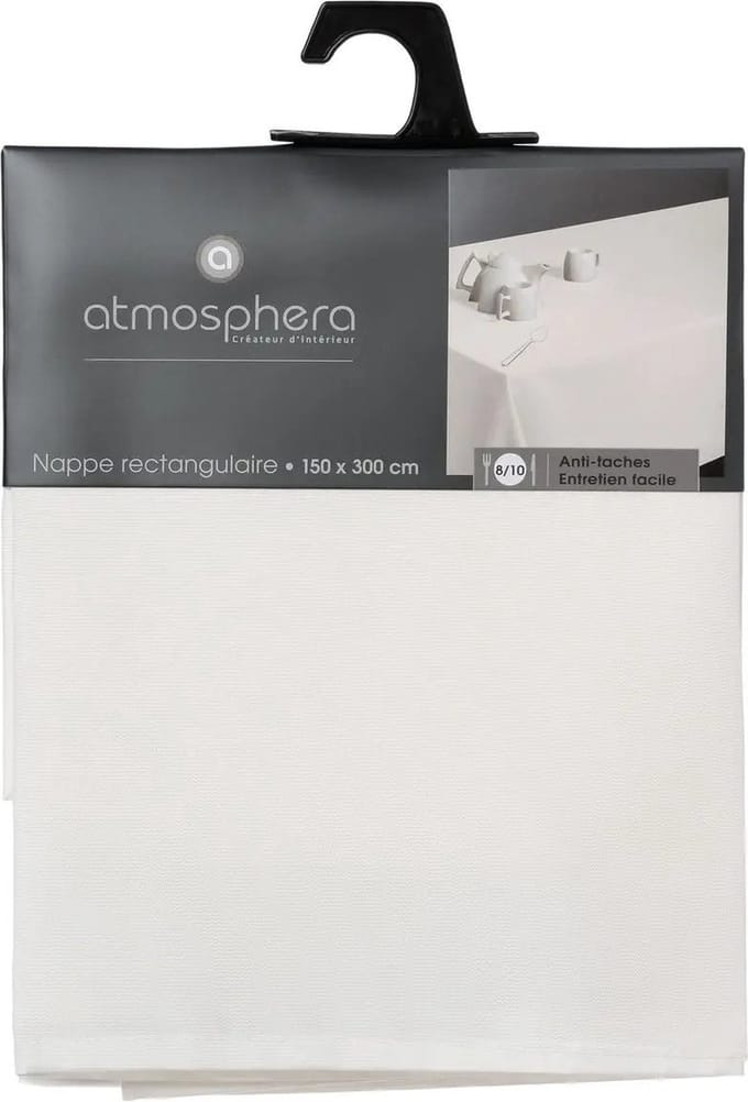 Atmosphera Tafelkleed - 300 x 150 cm - ivoor wit - Eettafel tafellakens - polyester