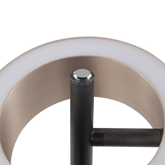 Brilliant LED tafellamp Axion, zwart/bruin, hoogte 45 cm, CCT