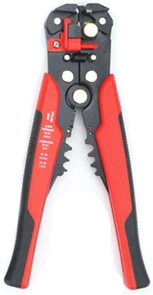 Draadstripper Tang - Krimptang Striptang - Kabel Bewerken - Zelf Verstelbaar - 0.2-6mm - Rood Zwart
