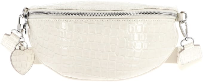 SEIDENFELT MANUFAKTUR Schoudertas Nesna Beltbag Croco Print Cream Beige