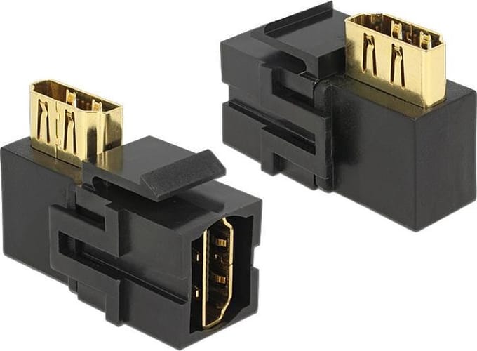 Keystone module HDMI (v) - HDMI (v) haaks - versie 2.0 (4K 60Hz) / zwart
