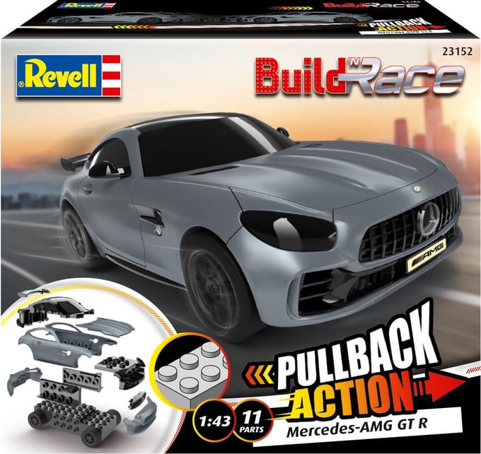 Revell Modelbouwpakket Auto - 23152 Build n R Mercedes-AMG GT R - grey Plastic - 1:43 - Modelbouw