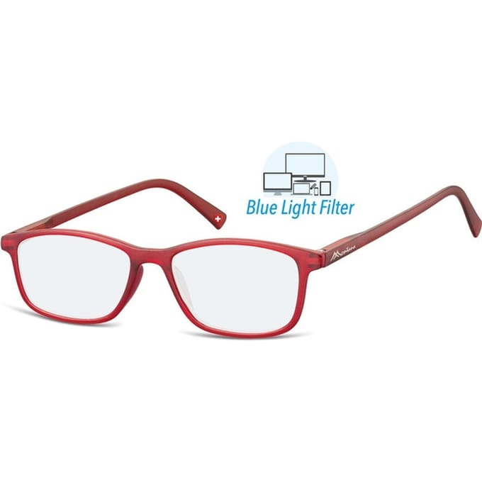 Montana Eyewear BLF51B leesbril - beeldschermbril +1.50 rood - rechthoekig - incl. hardcase
