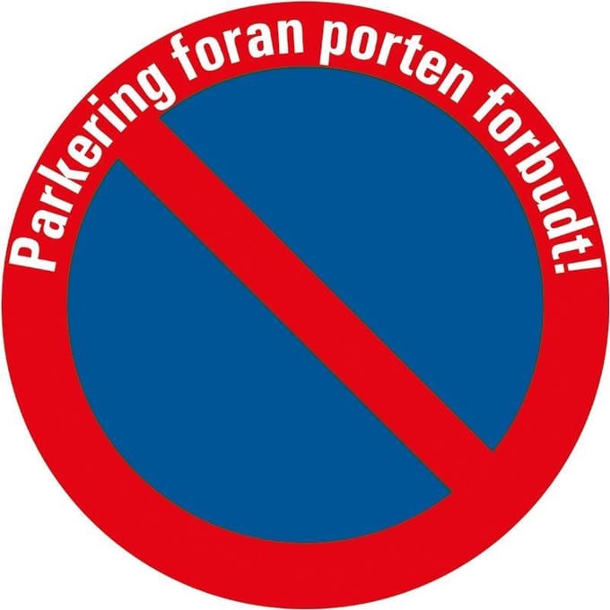 Pickup bord rond diameter 30 cm - PARKERING FORAN PORTEN FORBUDT