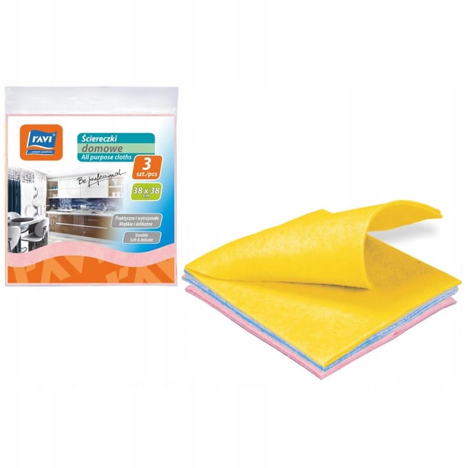 Ravi Eco - Schoonmaakdoek - 38x38 cm - Multikleur - Microvezel