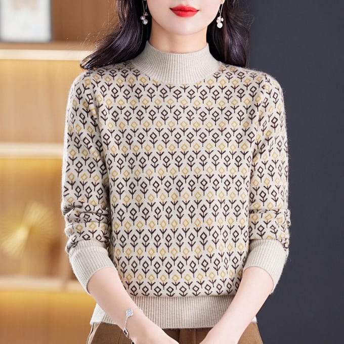 Pull tricoté d'hiver à col mi-haut pour femme, coupe ample, couche intérieure, haut à manches longues 3XL white