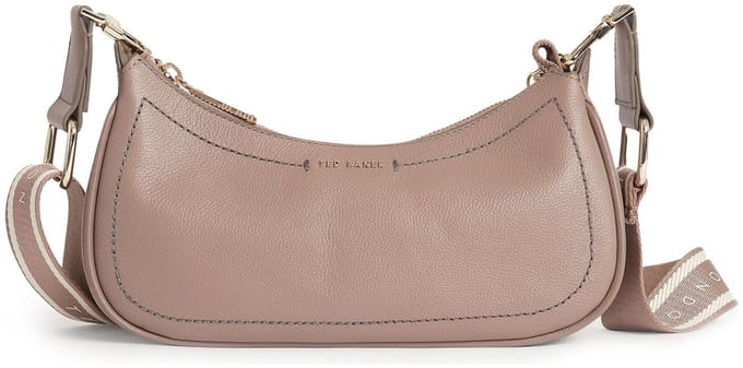 Ted Baker Leren schoudertas Laarna Webbing Leather Shoulder Bag Taupe