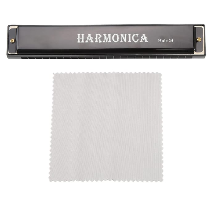 Mondharmonica met 24 gaten voor beginners Plastic mondharmonica Blaasinstrument voor podiumoptredens white