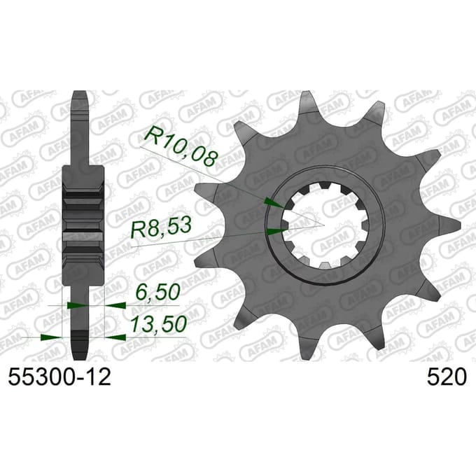 Stalen motortandwiel voor Afam 520 12 dents