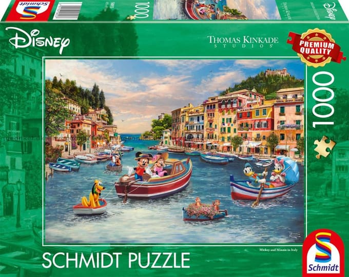Schmidt Spiele - Thomas Kinkade Studios - Disney Mickey en Minnie in Italië, 1000 stukjes
