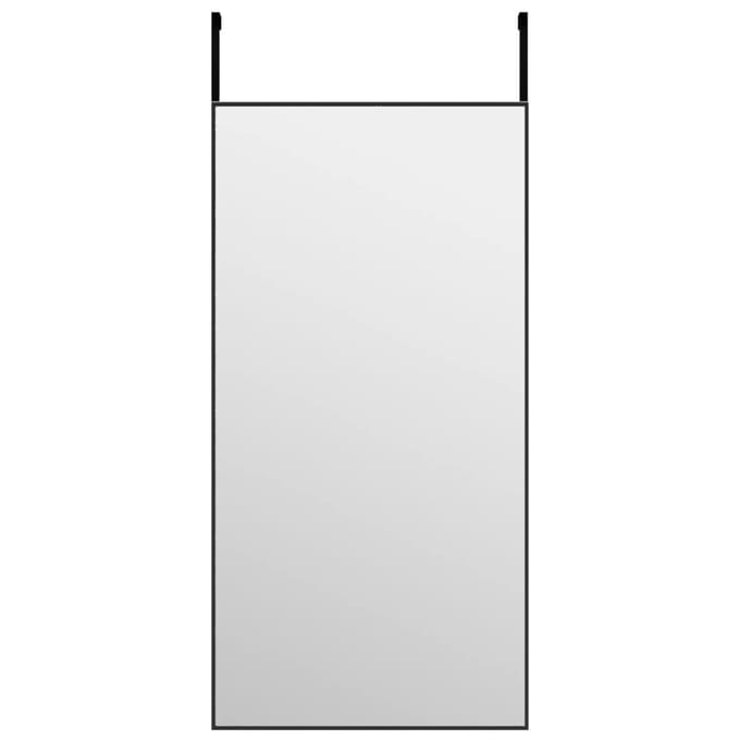 vidaXL - Deurspiegel - 40x80 - cm - glas - en - aluminium - zwart