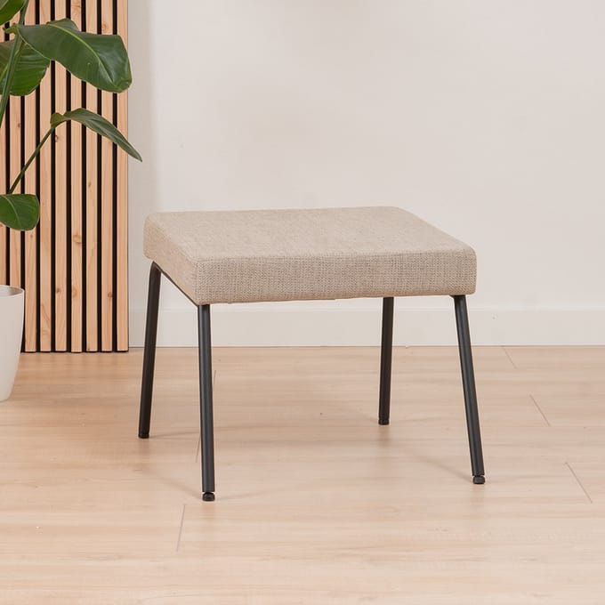 Bronx71® Hocker Espen taupe gerecyclede stof