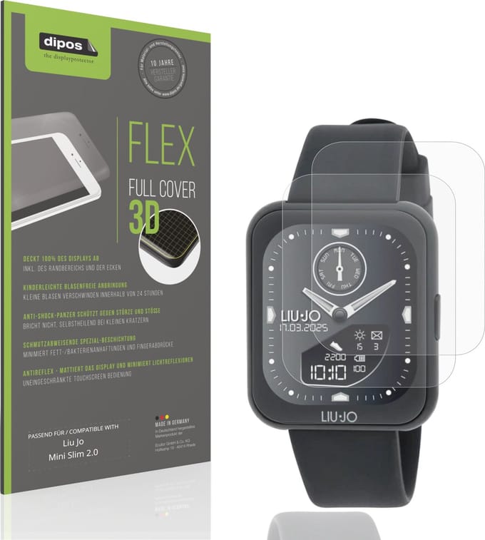 dipos FLEX – 2x Matte Screenprotector geschikt voor Liu Jo Mini Slim 2.0 | Volledige Schermbescherming | Case-Friendly