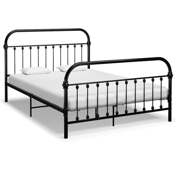vidaXL - Bedframe - metaal - zwart - 160x200 - cm