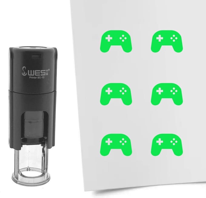 CombiCraft Stempel game controller 10mm rond groene inkt - per 1 stuk