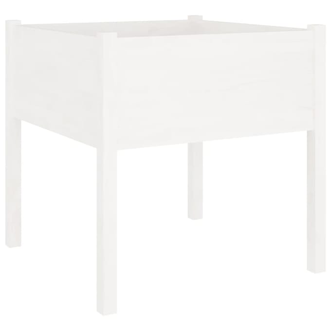 vidaXL - Plantenbak - 70x70x70 - cm - massief - grenenhout - wit