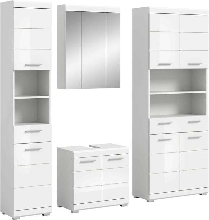 Scout badkamercombinatie wit hoogglans MDF TZ wit NB - 34x186x191cm