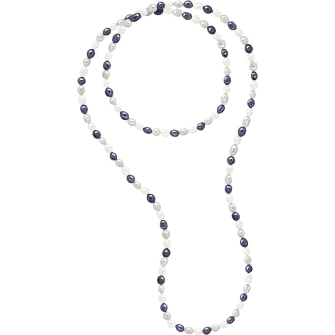 Lang collier OPERA van echte gekweekte zoetwaterparels Barok 8-9 mm