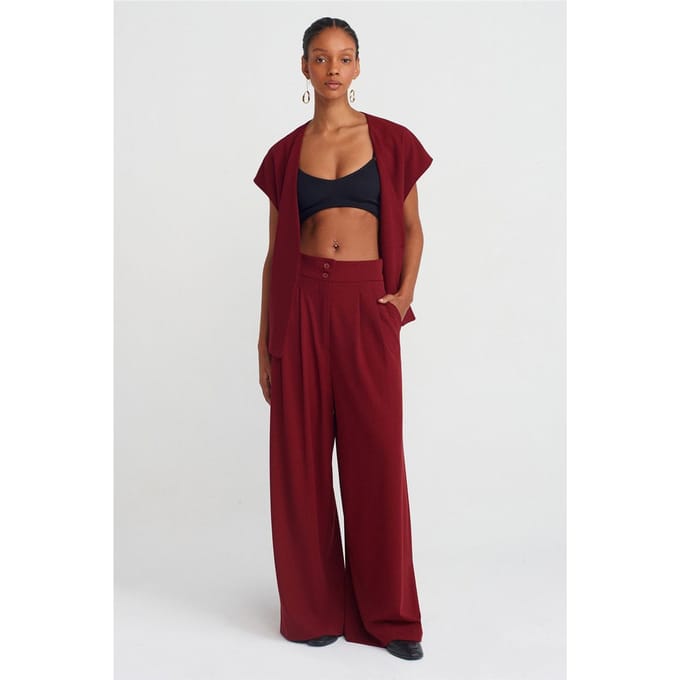 Hoge Taille Plissé Wijde Pantalon