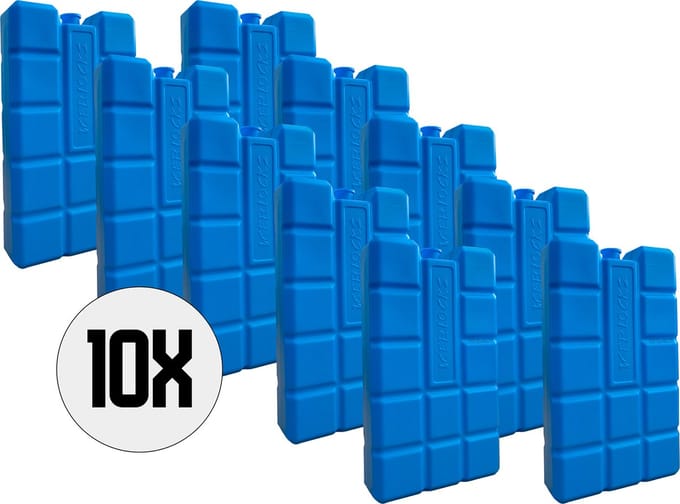DULA Koelelementen voor koelbox - blauw - 10 stuks - 400 gram - 16x9x3,2cm