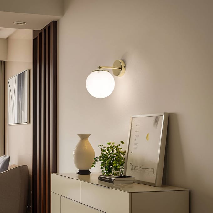Argon Wandlamp Sala met bolglas, 1-lamp