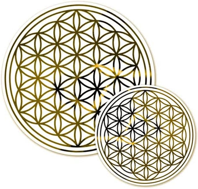 Levensbloem sticker 18 cm (herbruikbaar)