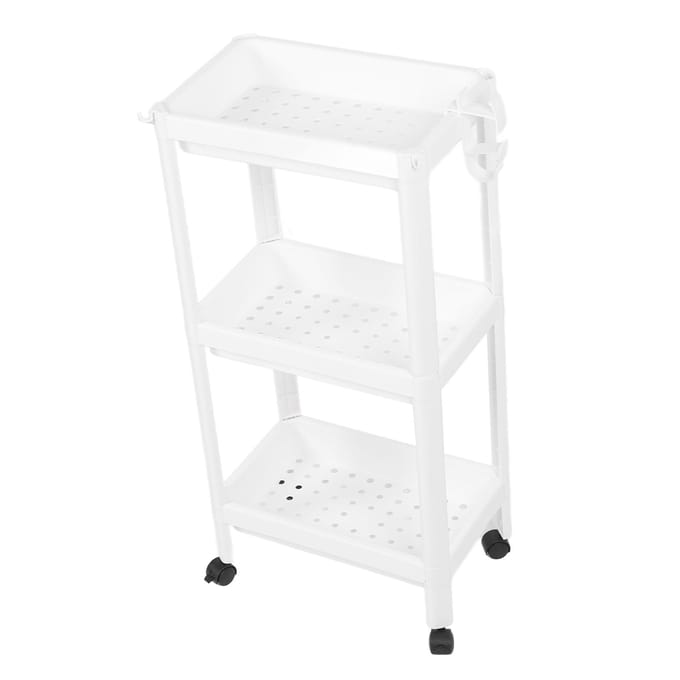 Badkamer Torenplank Plastic Vrijstaand Opbergrek Organizer Multifunctionele Stellingeenheid voor white