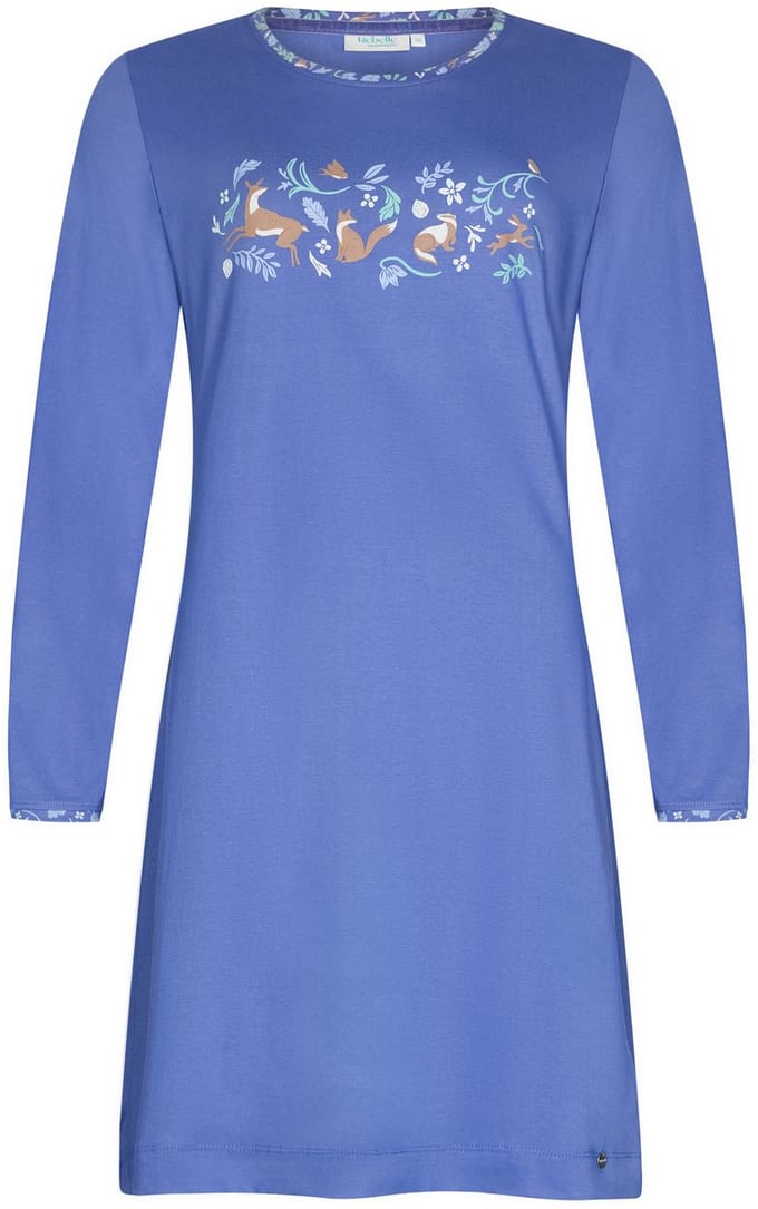 Rebelle - Nachthemd - Forest Animals - Bio Katoen - Blauw - Maat 48