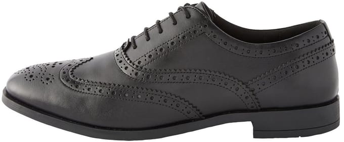 Next - Heren - Leren Oxford-brogues met brede pasvorm - Zwart