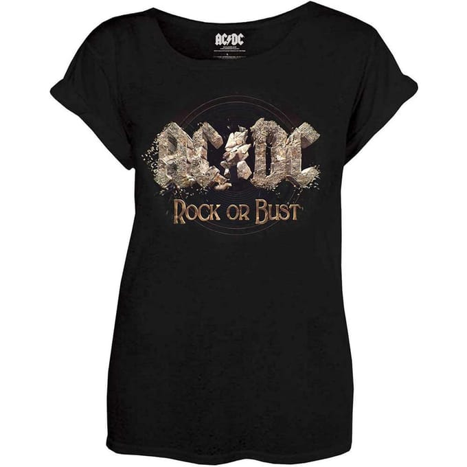 AC/DC Dames/Dames Rock Or Bust T-shirt (Zwart)