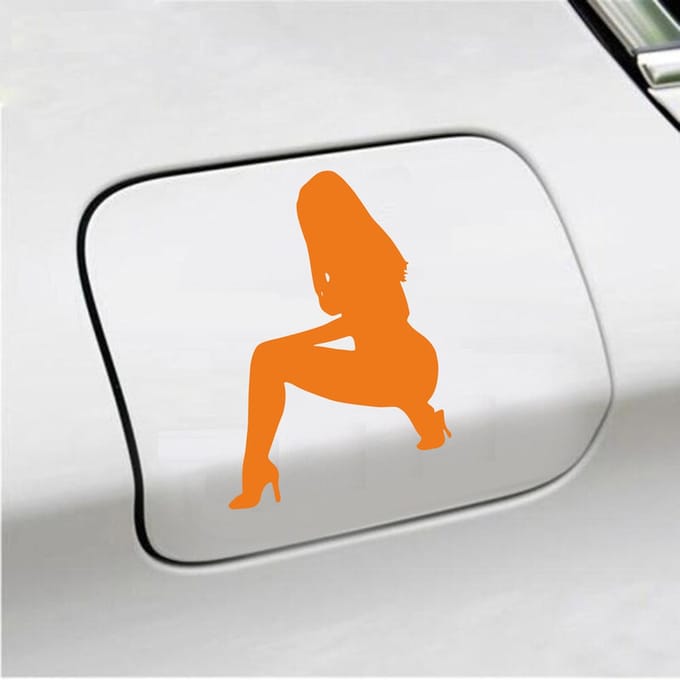 Bumpersticker - Vrouw - 14 X 10 - Oranje