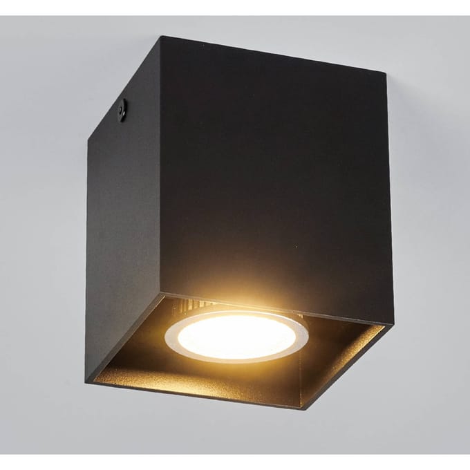 Arcchio - plafondlamp - 1licht - Aluminium - H: 9.5 cm - GU10 - zwart