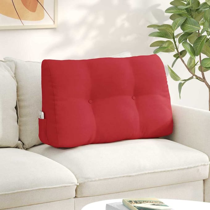 vidaXL - Rugkussen - Rood - 80 - x - 24 - x - 50 - cm - Stof