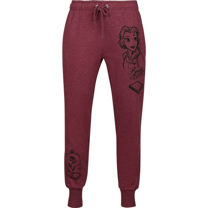 Disney - Disney Trainingsbroek - Belle - S tot 3XL - voor Vrouwen - rood gemêleerd