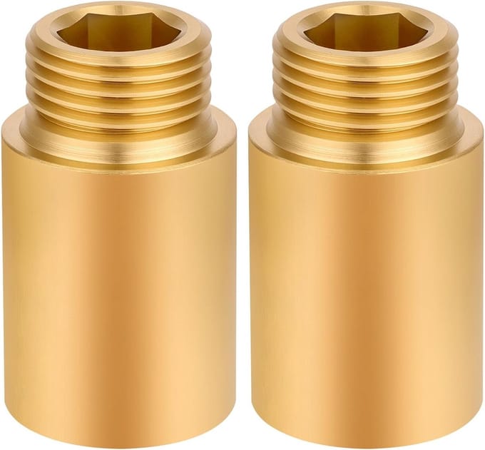2 Stuks Douchekop Verlengarm van Messing 3 cm, Verlenging voor Douchekop met Slang Aansluiting
