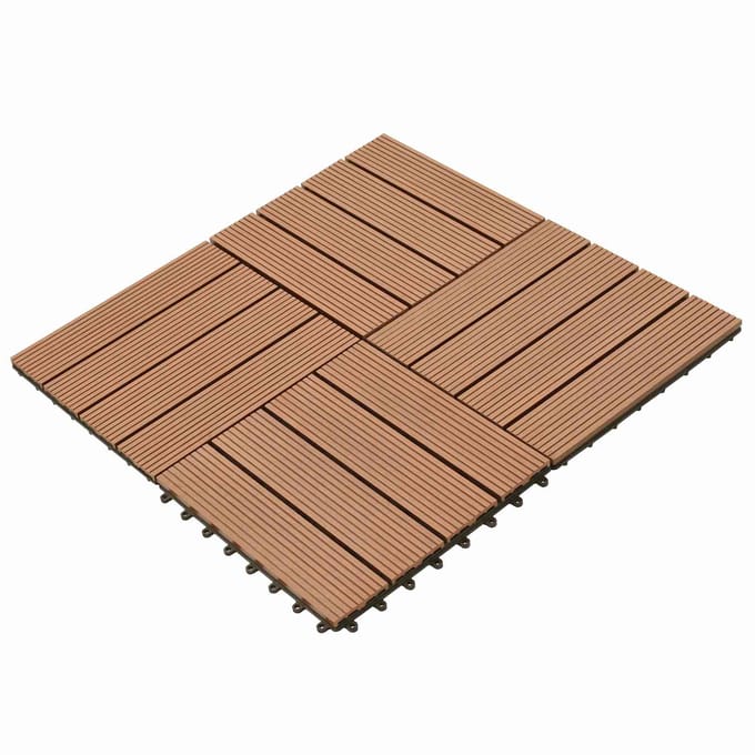 vidaXL - Terras - Tegel - 22 - st - Bruin - 30 - x - 30 - cm - WPC