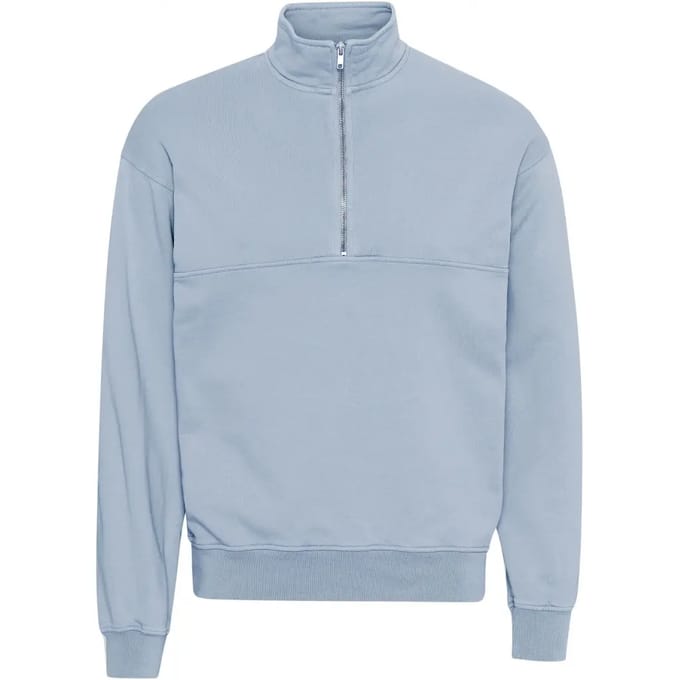 Sweatshirt 1/4 rits Colorful Standard Organic powder blue