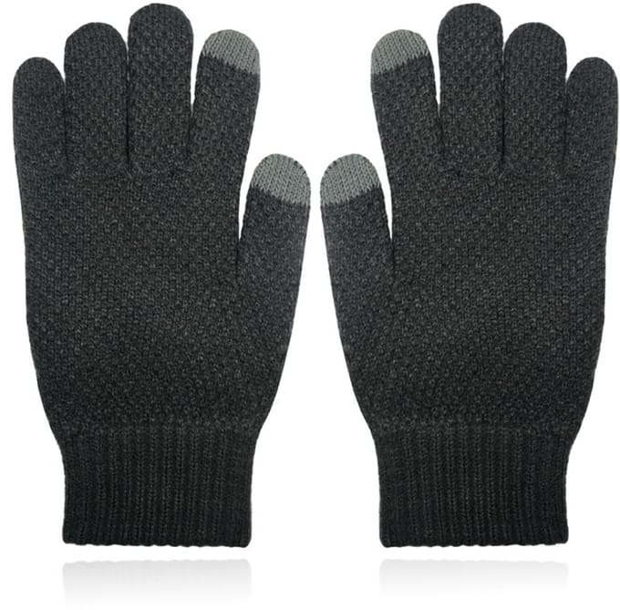 LGT JWLS Gebreide Heren Handschoenen - Warm Winter Donkergrijs