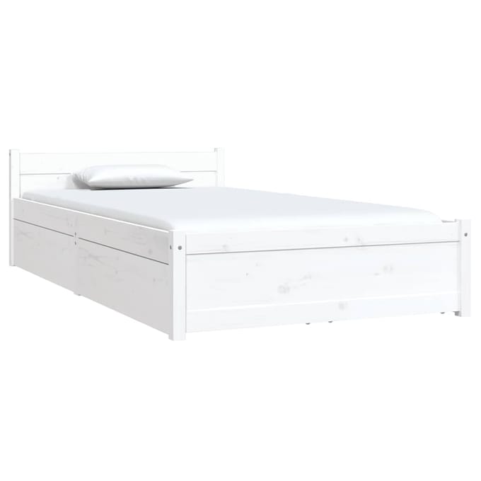 vidaXL - Bedframe - met - lades - wit - 90x190 - cm