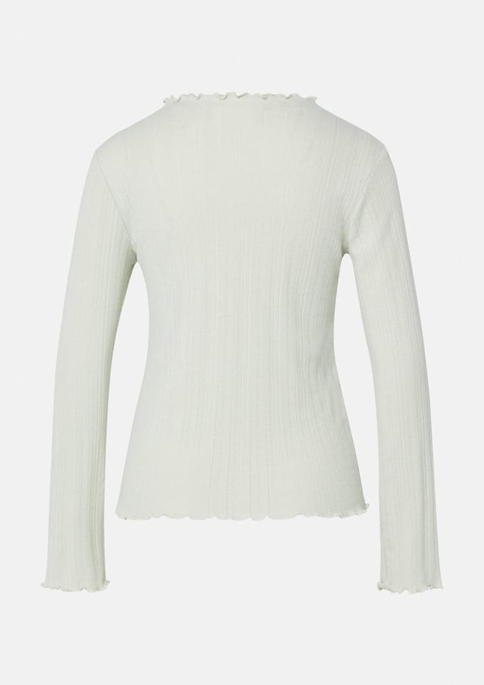 Dames T-shirt met lange mouwen van geperforeerde jersey COMMA